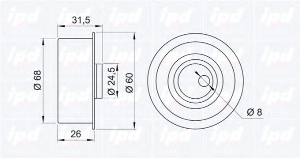 IPD 14-0597 Tensioner Pulley, timing belt